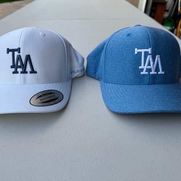 Travis Mathew (2) Hats, Snapback (Adjustable) White (New) and Blue (Used Once) - Picture 2 of 16
